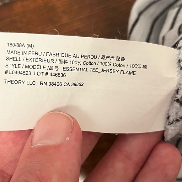 Theory Essential Striped Jersey Flame T-Shirt - Picture 5 of 5